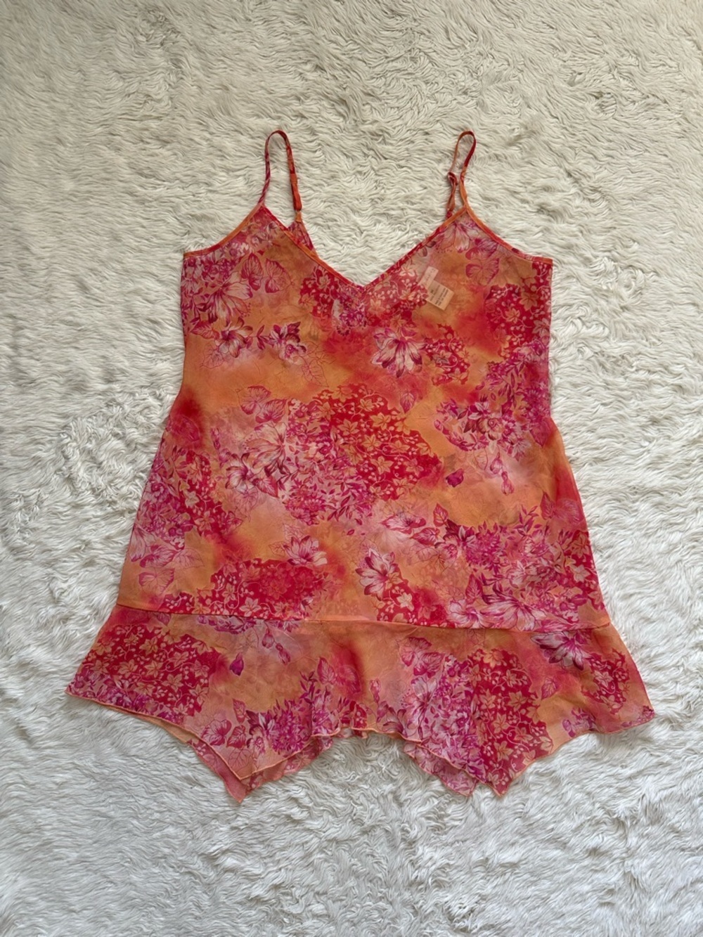 Vintage Slip Dress Private Luxuries Nightgown Sleepwear Sheer Floral Sz M